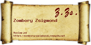 Zombory Zsigmond névjegykártya
