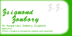 zsigmond zombory business card